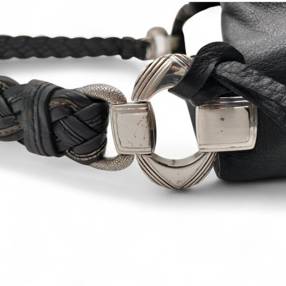 Brighton Anjulina Anju Black Beaded Soft Leather Bucket Shoulder Bag F147953 - Picture 9 of 16